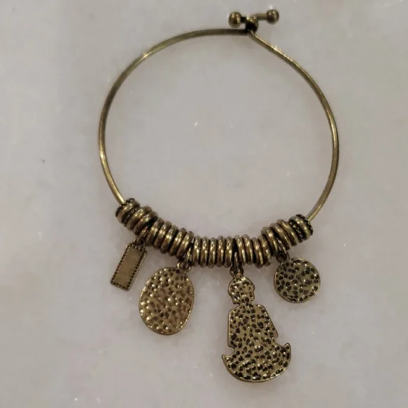 Elegant Gold Charm Bracelet with Spiritual Symbols - Picture 2 of 2